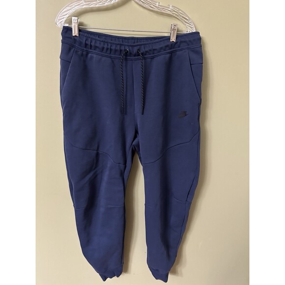 Nike Sportswear Tech Fleece Joggers Navy Mens Size L Zip Pocket Obsidian